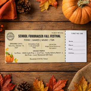School Fundraiser Fall Festival  Autumn Raffle Tickets