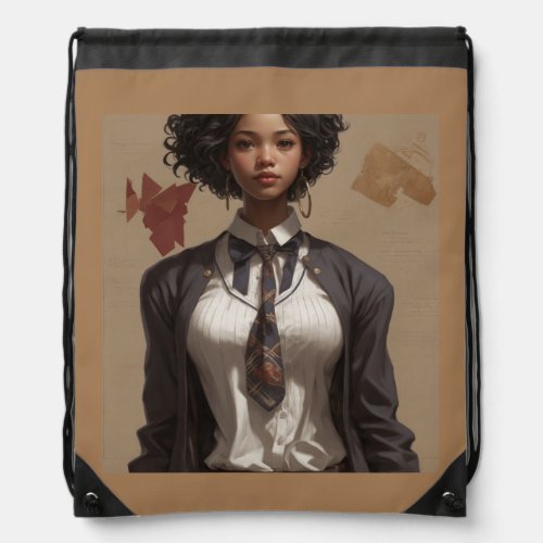 School Girl Crush 1 Drawstring Bag