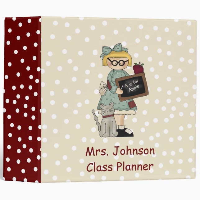 School Girl Teacher's Binder (Front/Spine)