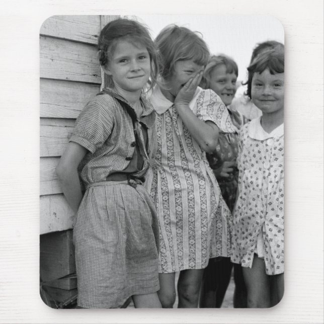 School Girls in Great Depression, 1930s Mouse Pad (Front)