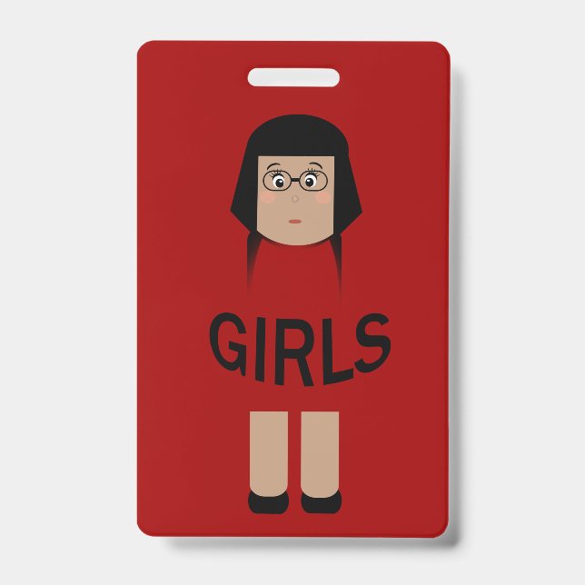 School Girls Room Hall Pass Badge (Front)