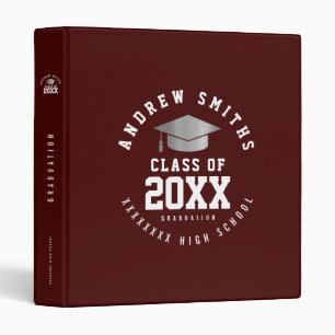 School Grad Graduate Graduation dark brown 3 Ring Binder