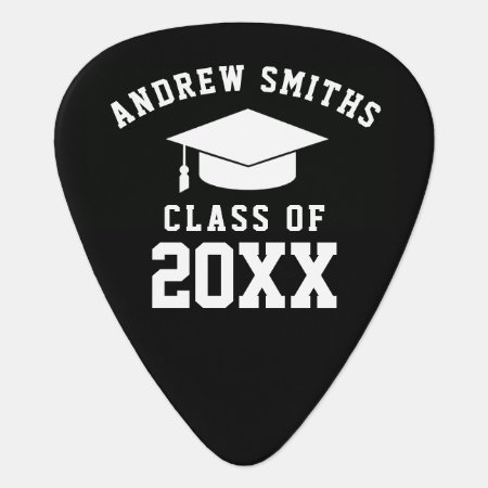 School Graduate / Graduation Black Guitar Pick