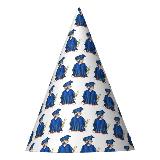 School Graduation Blue Cap Gown Diploma Graduate (Front)
