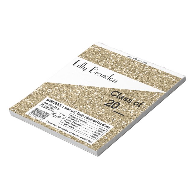 School Graduation Candy Bar Wrapper Party Favor Notepad (Rotated)