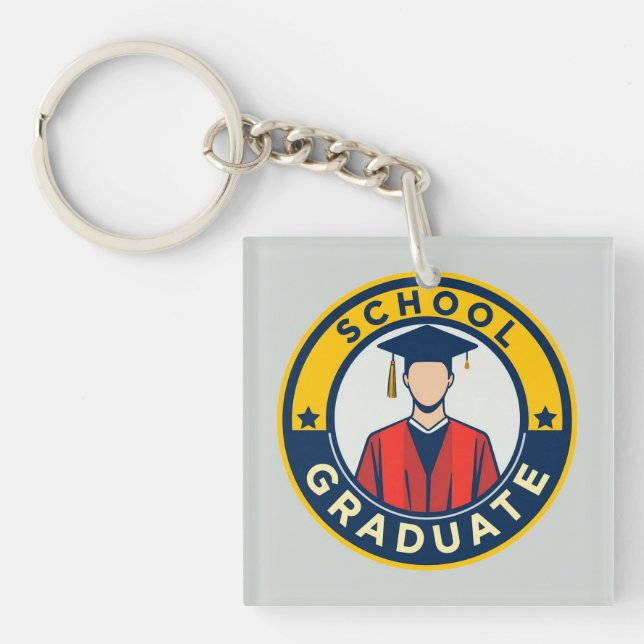 School Graduation Emblem Keychain (Front)
