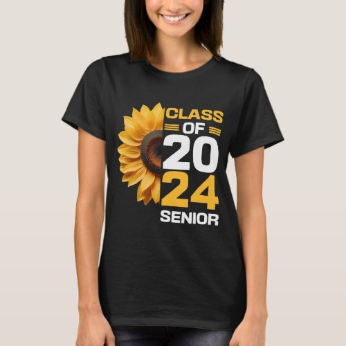 School Graduation Senior 24 Sunflower Graduate  T_Shirt