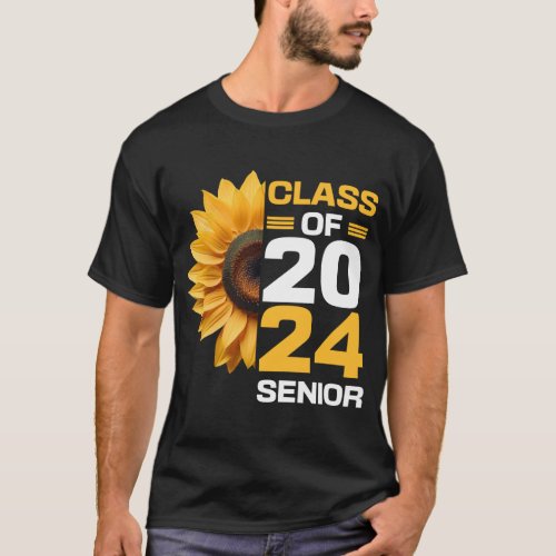 School Graduation Senior 24 Sunflower Graduate  T_Shirt