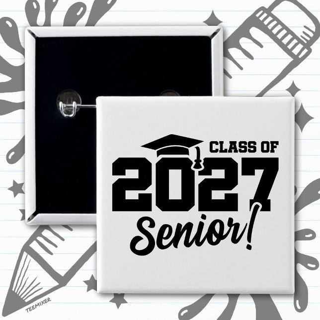 School Graduation Year Pride Senior Class of 2027 Button (Creator Uploaded)