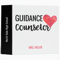 School Guidance Counselor Personalized Red Heart Binder