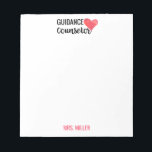 School Guidance Counselor Personalized Red Heart Notepad<br><div class="desc">School Guidance Counselor Personalized Red Heart Note Pad of Paper. A watercolor red heart with the words guidance counselor at the top of this note pad. Personalize with your favorite guidance counselor's name at the bottom in red font. Stylish,  modern gifts for school counselors.</div>