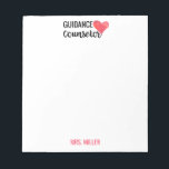 School Guidance Counselor Personalized Red Heart Notepad<br><div class="desc">School Guidance Counselor Personalized Red Heart Note Pad of Paper. A watercolor red heart with the words guidance counselor at the top of this note pad. Personalize with your favorite guidance counselor's name at the bottom in red font. Stylish,  modern gifts for school counselors.</div>
