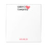 School Guidance Counselor Personalized Red Heart Notepad