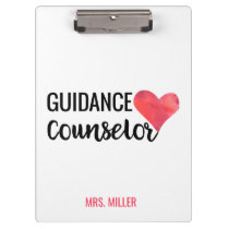 School Guidance Counselor Personalized Typography Clipboard
