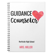 School Guidance Counselor Personalized Watercolor Notebook
