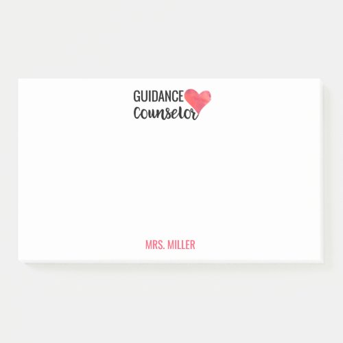 School Guidance Counselor Personalized Watercolor Post_it Notes