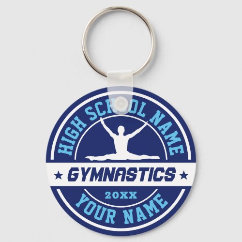 School Gymnast Gymnastics Team Custom Color Sports Keychain