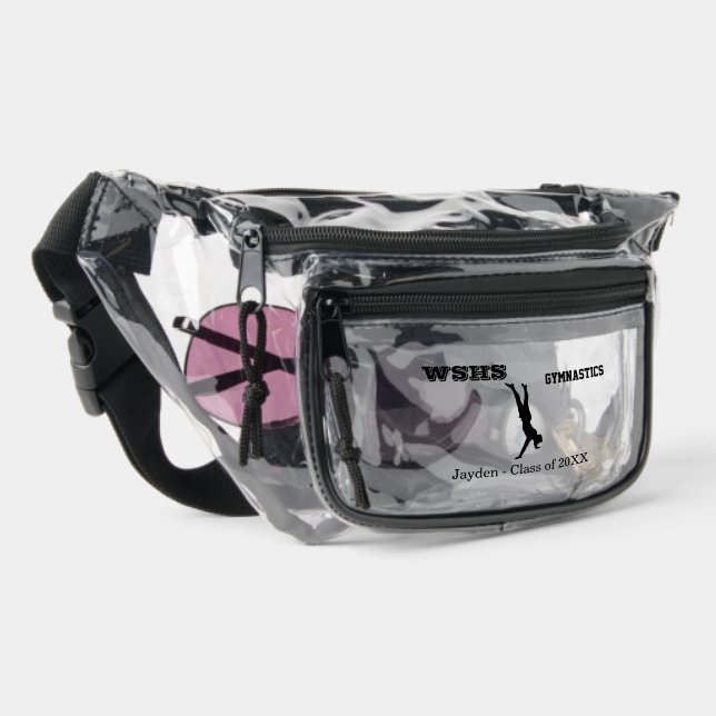 School Gymnastics Custom Name Class of 20XX Clear Fanny Pack (Right)