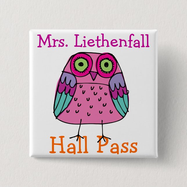 School Hall Pass - SRF Button (Front)
