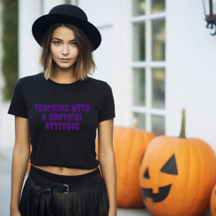  School halloween ironic teacher purple typography T-Shirt