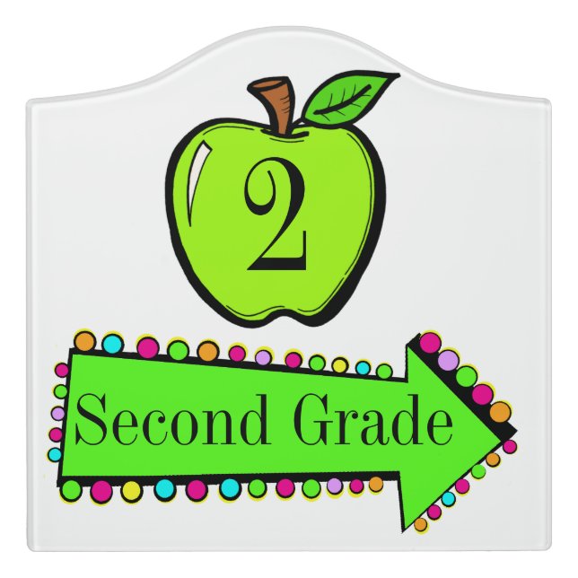 School Hallway Directions Door Sign (Large Crest Front)