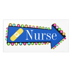 School Hallway Directions to Nurse Sign