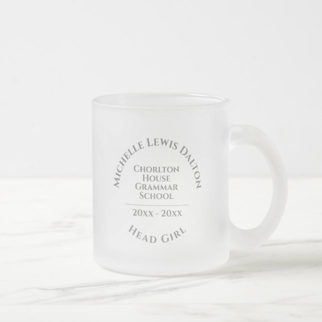 School Head Girl Frosted Glass Coffee Mug (Right)