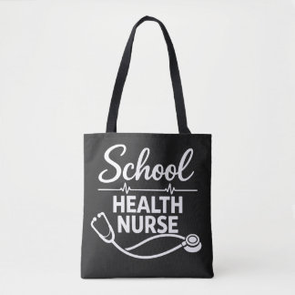 School Health Nurse Tote Bag with ECG & Stethoscop