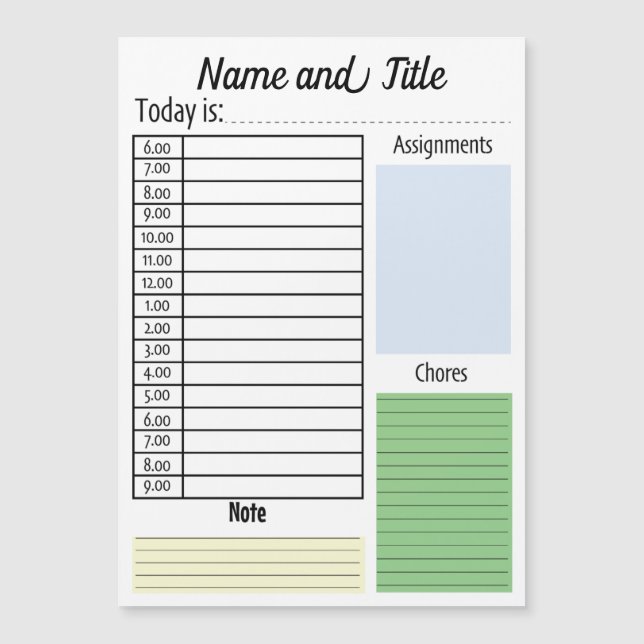 School, Home, Work Dailly colorful Planner  (Front)