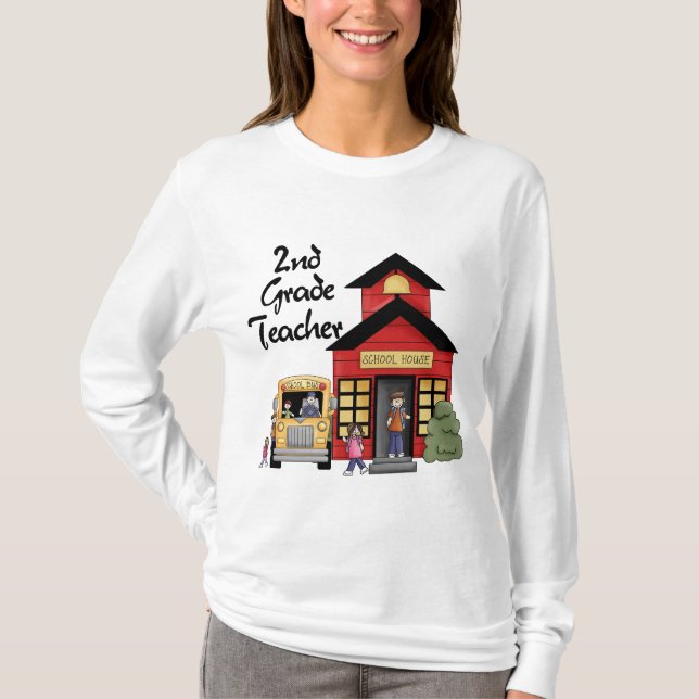 School House 2nd Grade Teacher Tshirts and Gifts (Front)