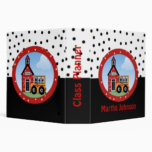 School House and Bus Teacher's Class Planner Binder