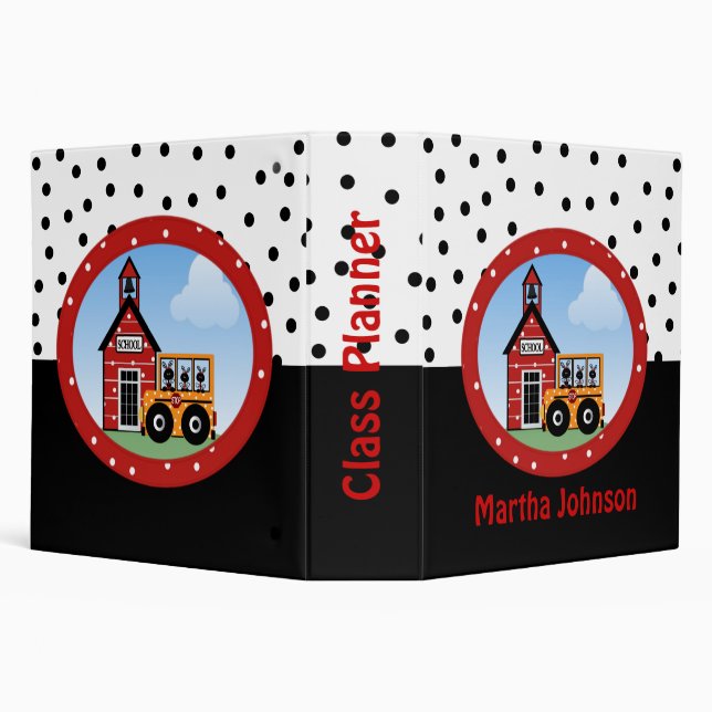 School House and Bus Teacher's Class Planner Binder (Background)