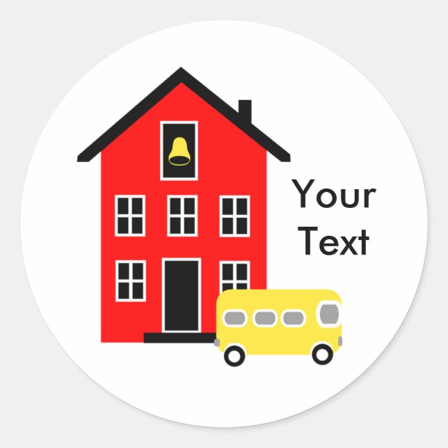 School House and Buss Sticker (Front)