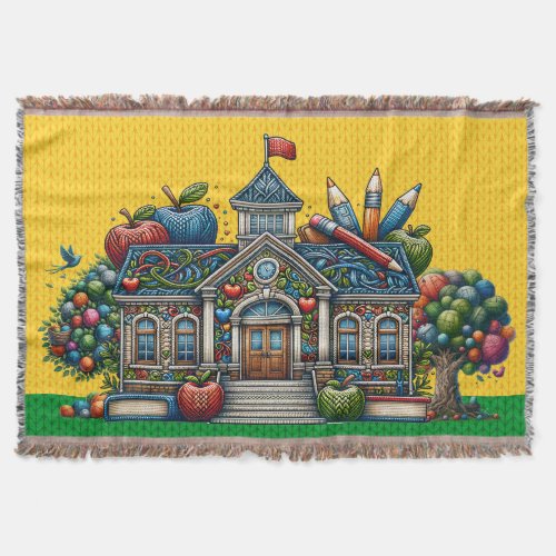 School House Knit IMAGES  Throw Blanket