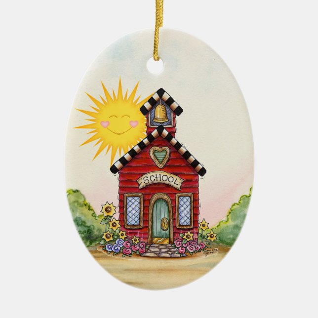 School House - SRF Ceramic Ornament (Front)