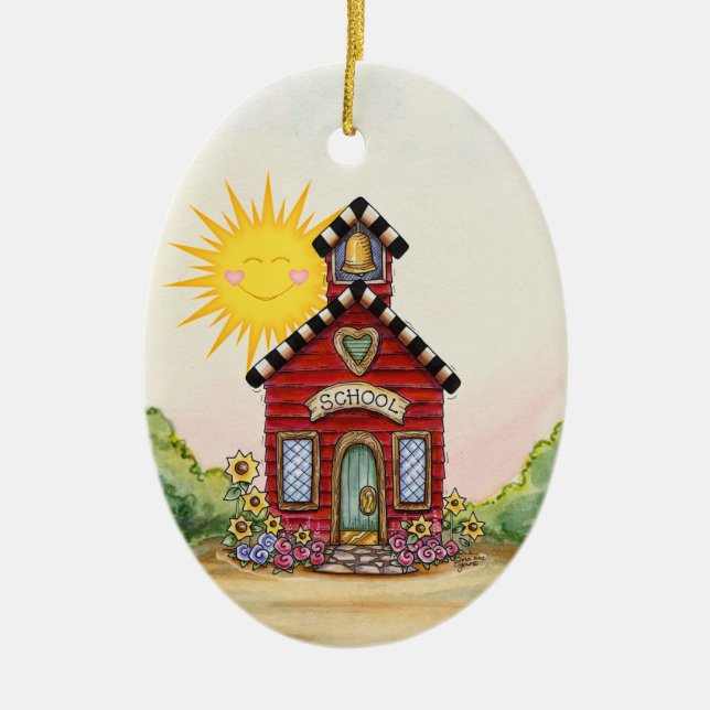 School House - SRF Ceramic Ornament (Front)