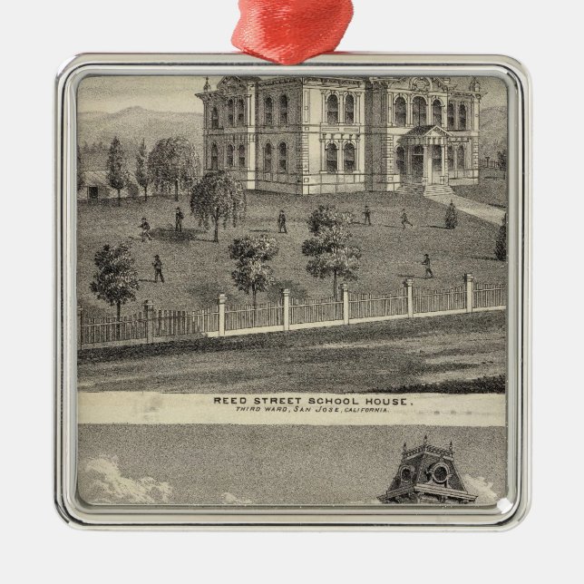 School houses, San Jose Metal Ornament (Front)