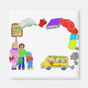 School Icons Border Magnet