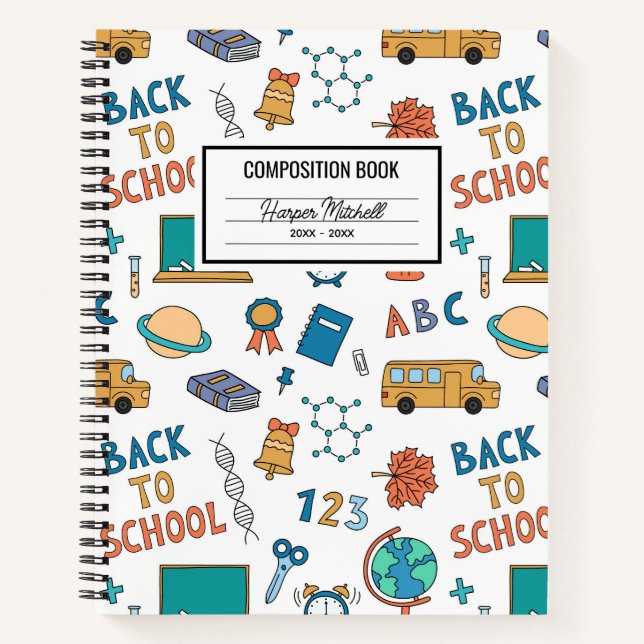 School Icons Custom Composition Notebook (Front)