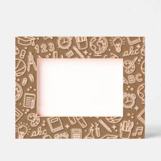 School Icons Etched Wooden Frame Engraved Frames