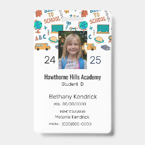 School Icons Homeschool Student ID Badge
