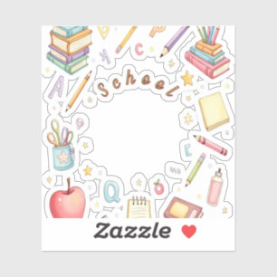 School Icons Sticker Set for Kids