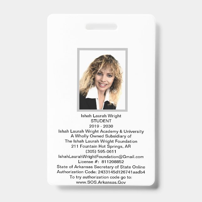 School ID Badge (Front)