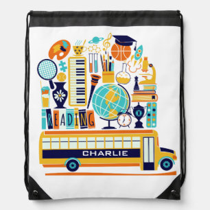 School Illustrations custom name kids' backpack