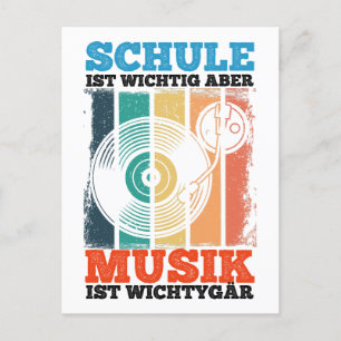 School Important But music is important vinyl Postcard