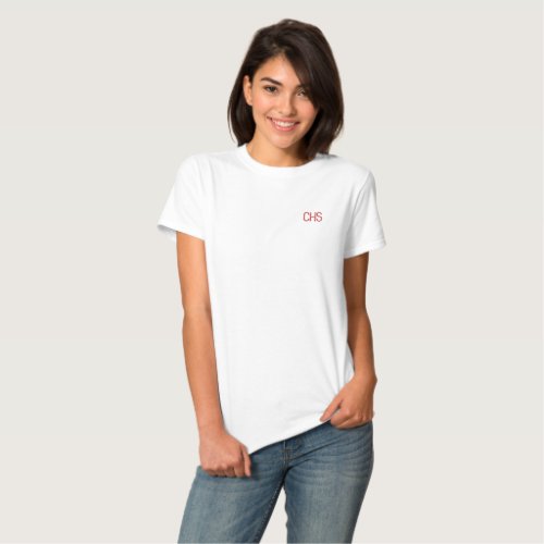 School Initials Team Colors Embroidered Women Embroidered Shirt