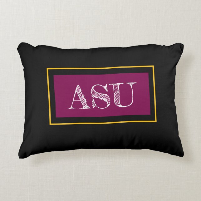 School INITIALS Team Colors Greek Letters YEAR Accent Pillow (Front)
