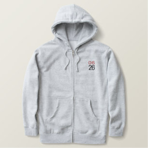 School Initials Team Colors Sports Number Name  Embroidered Hoodie