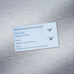 School  Instructor Pilot  Helicopter Flight  Business Card Magnet