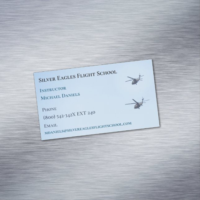 School  Instructor Pilot  Helicopter Flight  Business Card Magnet (In Situ)